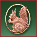 squirrel jewelry (oval brooch or pendant)