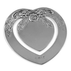 Sterling Silver Heart Shaped Bookmark (CPS1067)