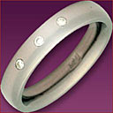 Titanium - Three Diamonds 4mm COURT shape ring  (LR652D3) 