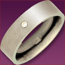 Titanium - Single Diamond 6mm COURT/Flat shape ring (LR657D1) 