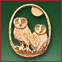gold owl (oval)